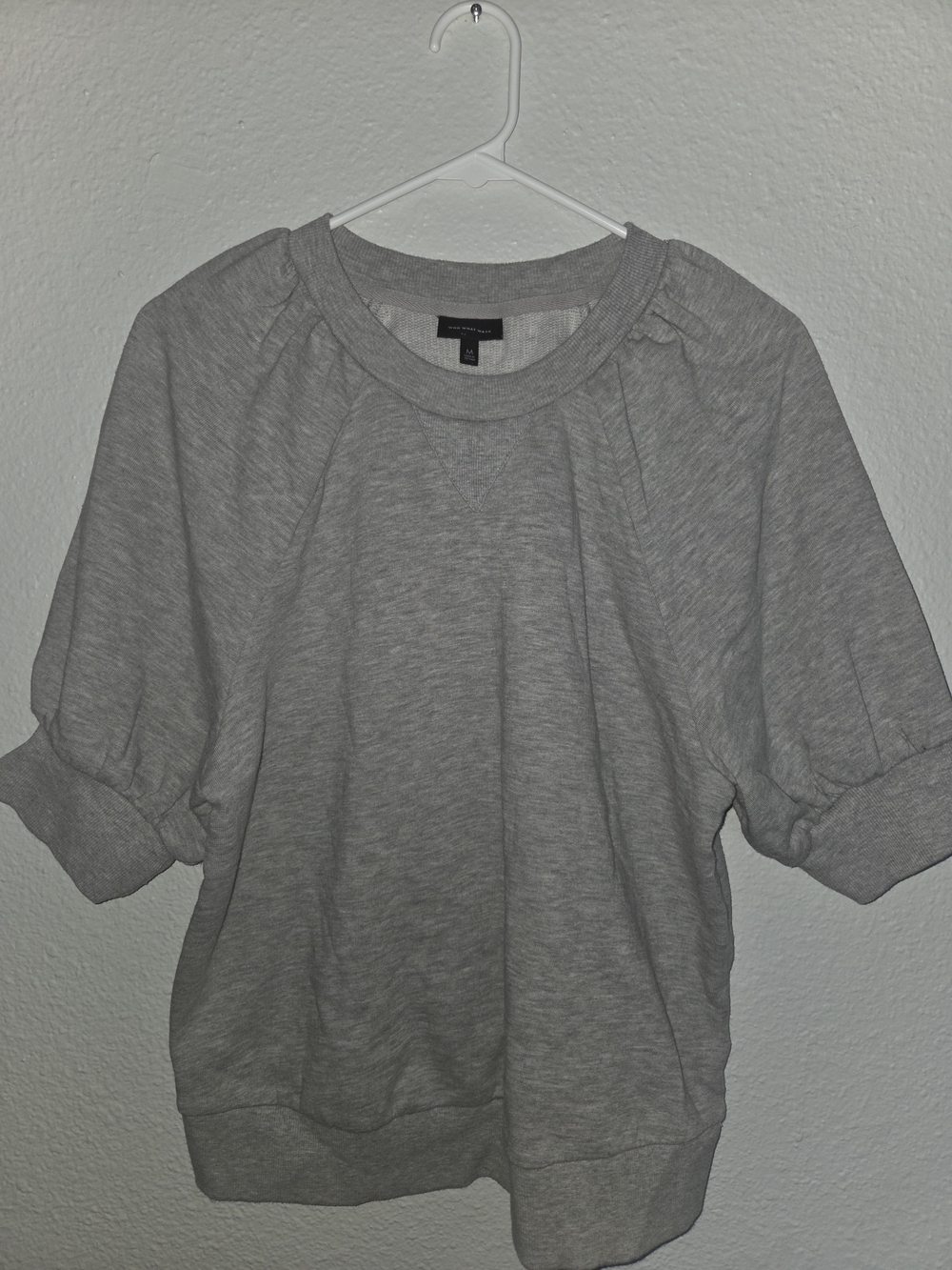 Who What Wear Gray Short-Sleeve Sweatshirt Top - Women-Medium